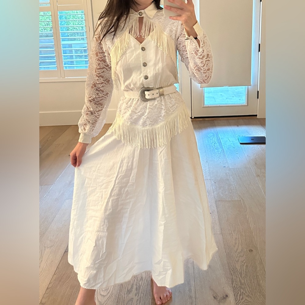 Marilyn Lenox Vintage Cirle T western Cowgirl Wedding Dress Small